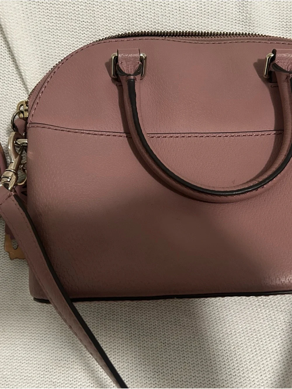 kate spade Dusty Mauve Dome Satchel with Butterfly Charm